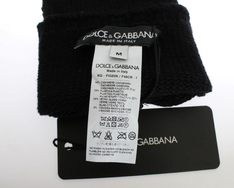 Dolce & Gabbana Sequin-Embellished Cashmere Fingerless Gloves - Image 5