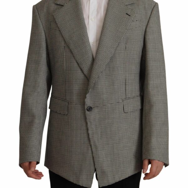 Dolce & Gabbana Elegant Gray Checkered Wool Blazer