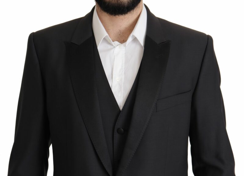Dolce & Gabbana Elegant Dark Blue Martini Two-Piece Blazer - Image 3