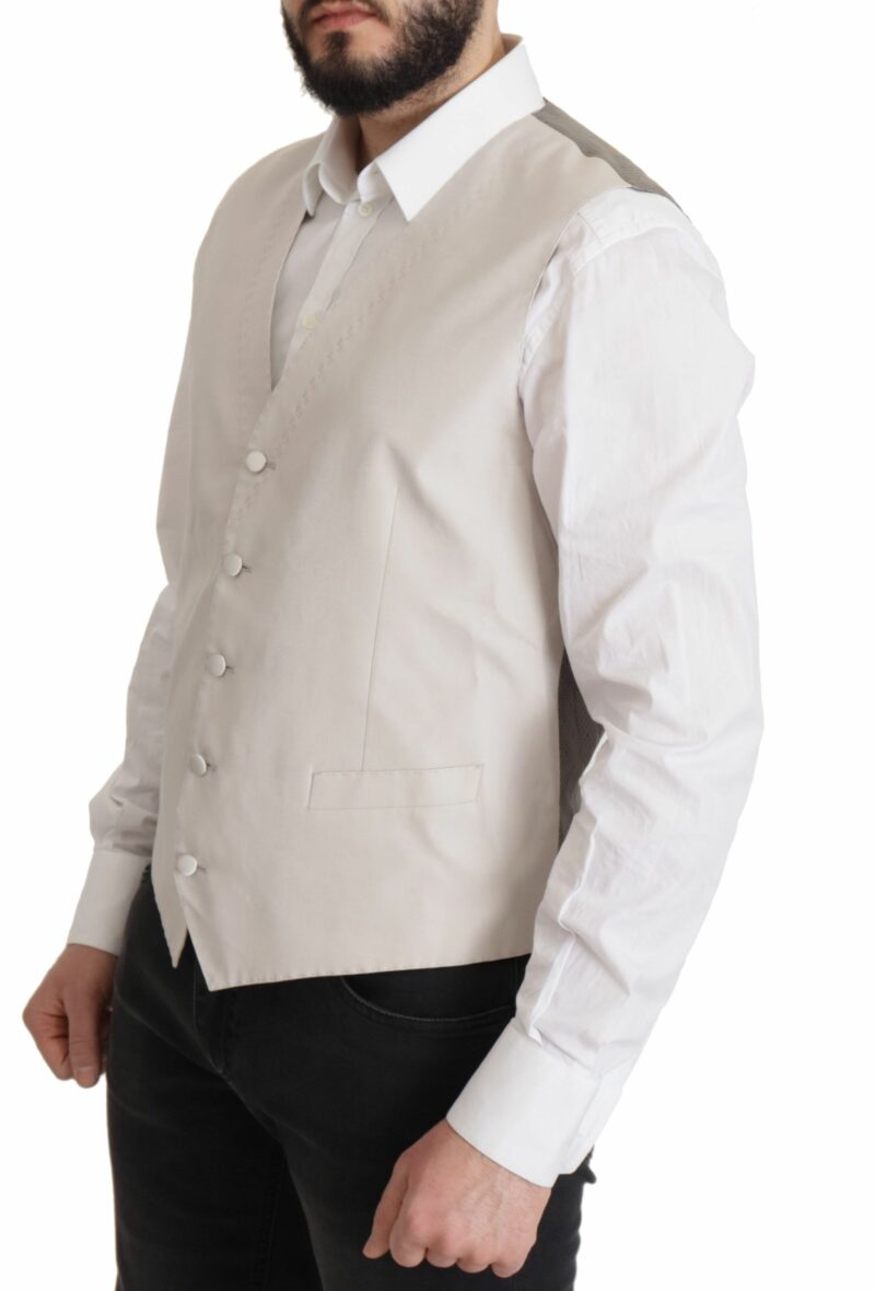 Dolce & Gabbana Elegant Light Gray Silk Blend Suit Jacket Set - Image 6