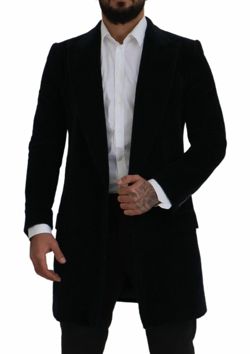 Dolce & Gabbana Elegant Black Cotton Long Cardigan Jacket - Image 4