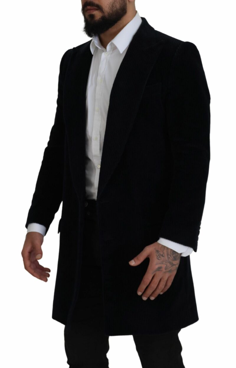 Dolce & Gabbana Elegant Black Cotton Long Cardigan Jacket - Image 3