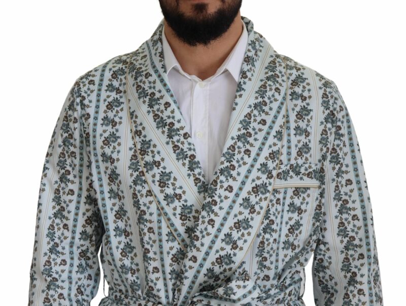 Dolce & Gabbana Elegant Floral Cotton Jacket Robe - Image 4