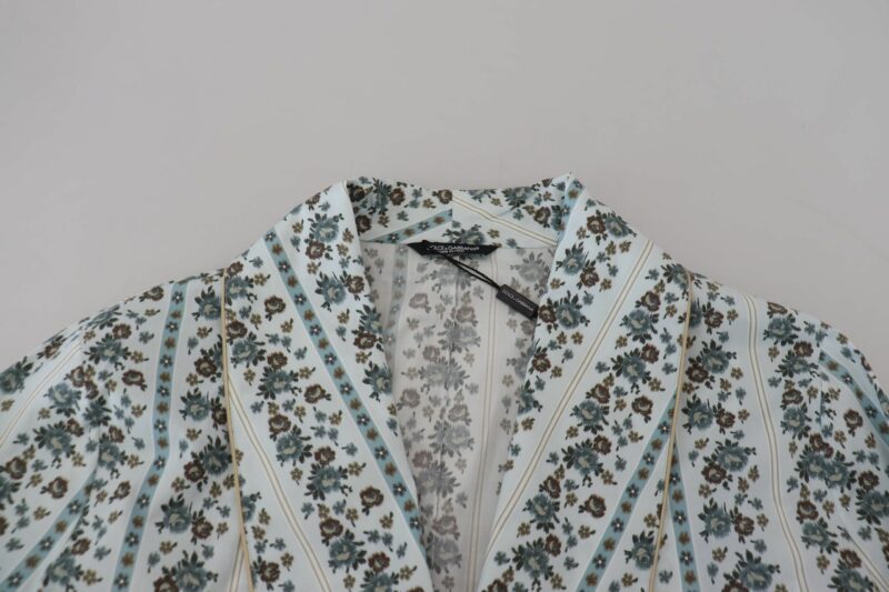 Dolce & Gabbana Elegant Floral Cotton Jacket Robe - Image 6