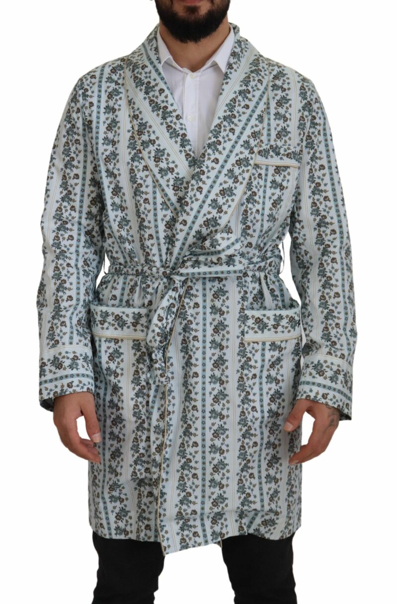 Dolce & Gabbana Elegant Floral Cotton Jacket Robe - Image 2