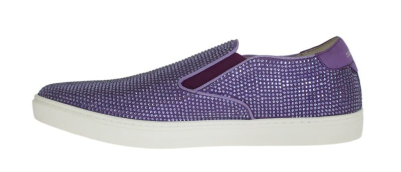 Dolce & Gabbana Elegant Purple Strass Fashion Sneakers - Image 2