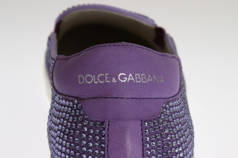 Dolce & Gabbana Elegant Purple Strass Fashion Sneakers - Image 5