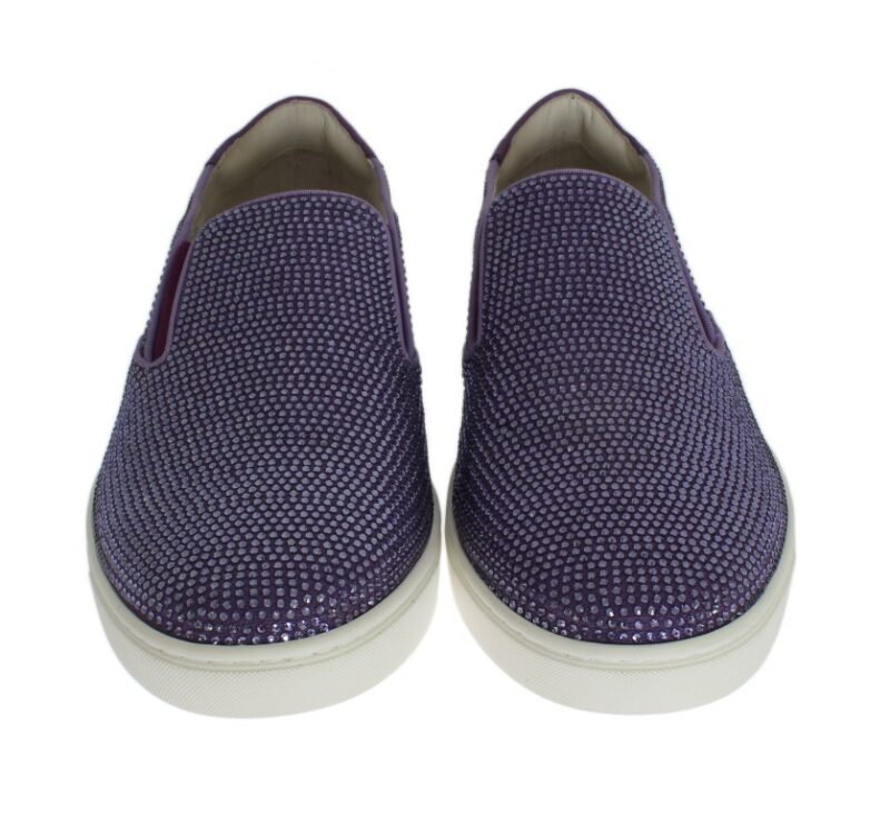 Dolce & Gabbana Elegant Purple Strass Fashion Sneakers - Image 6