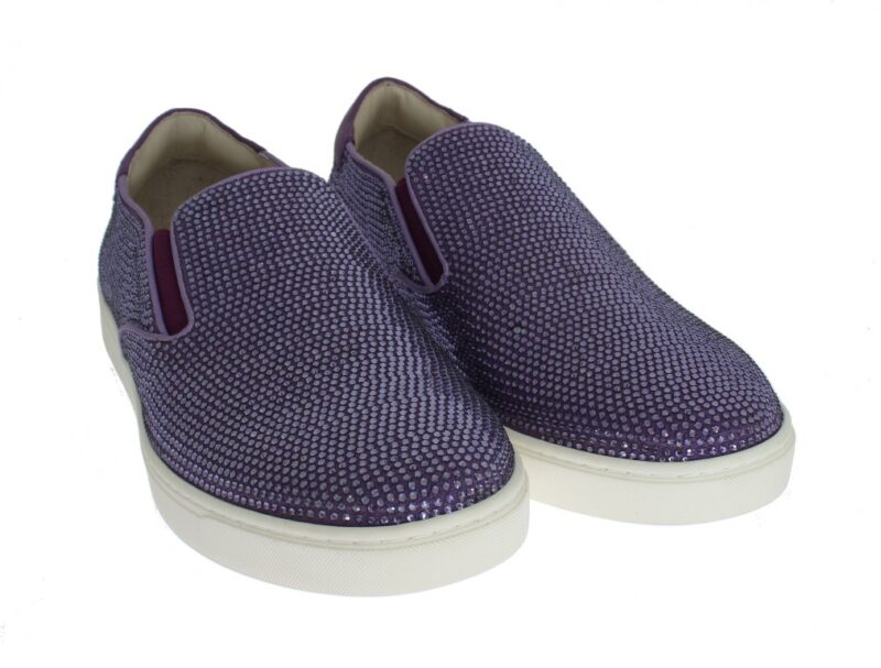 Dolce & Gabbana Elegant Purple Strass Fashion Sneakers - Image 7