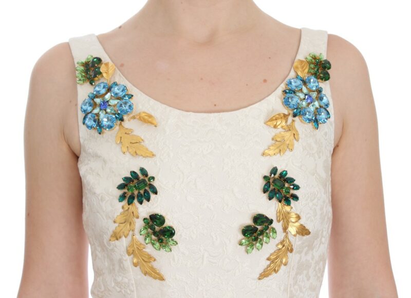 Dolce & Gabbana Elegant Floral Brocade Sheath Dress - Image 7