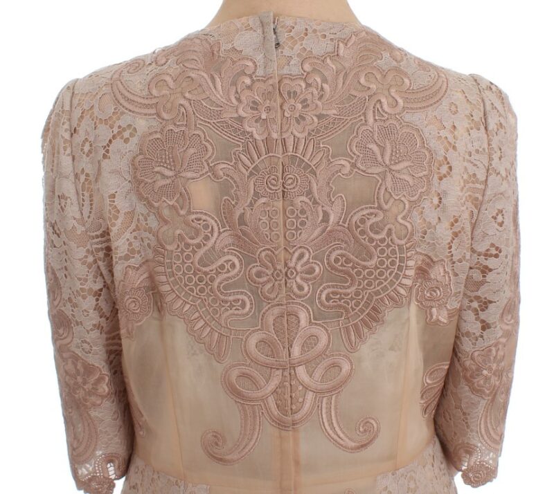 Dolce & Gabbana Elegant Pink Lace Embroidered Shift Dress - Image 6