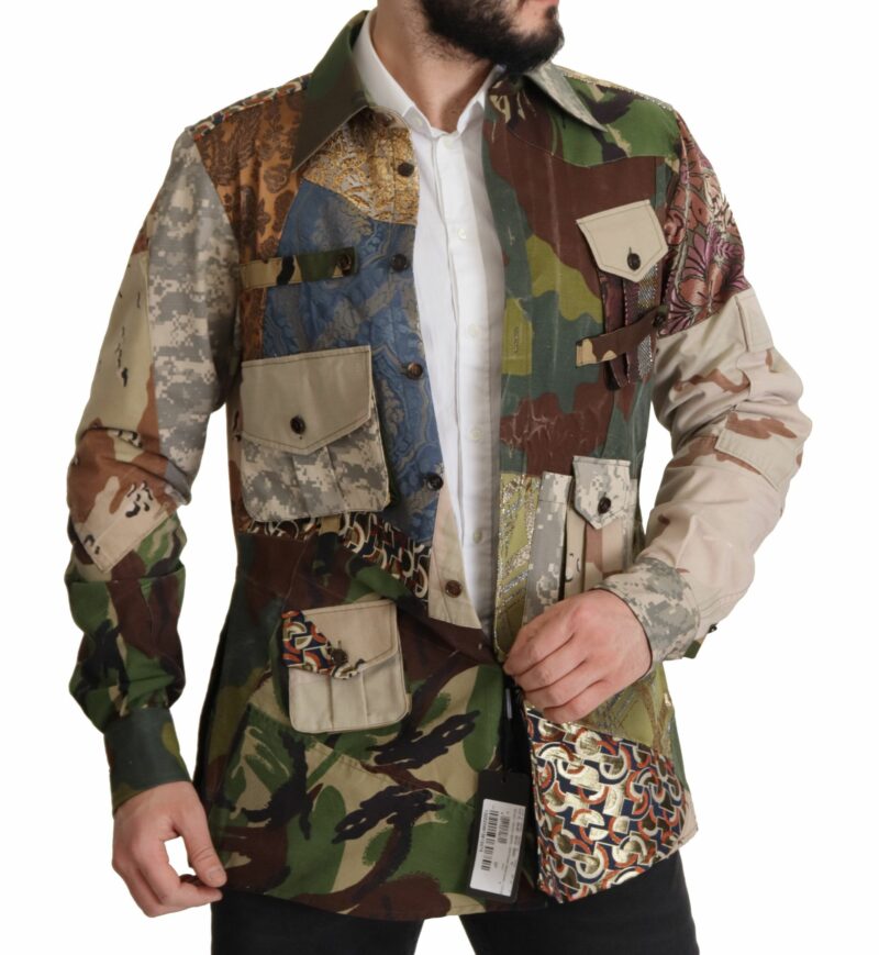 Dolce & Gabbana Patchwork Camouflage Casual Shirt - Image 3