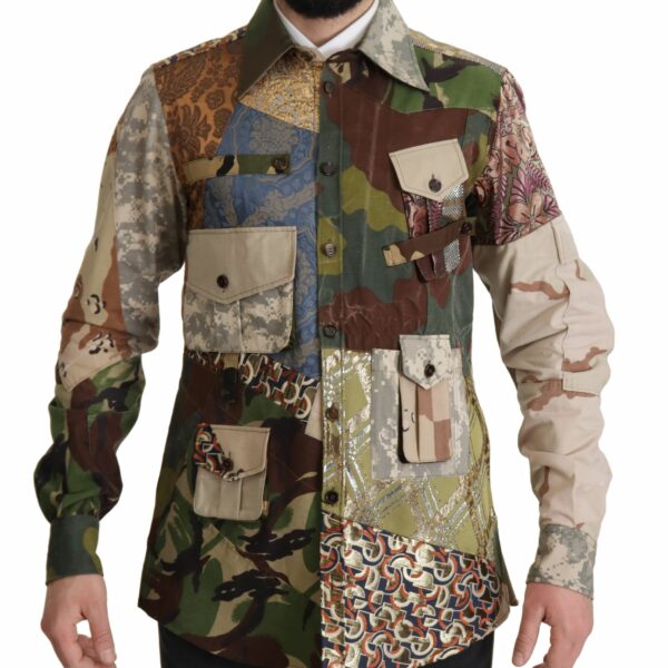 Dolce & Gabbana Patchwork Camouflage Casual Shirt