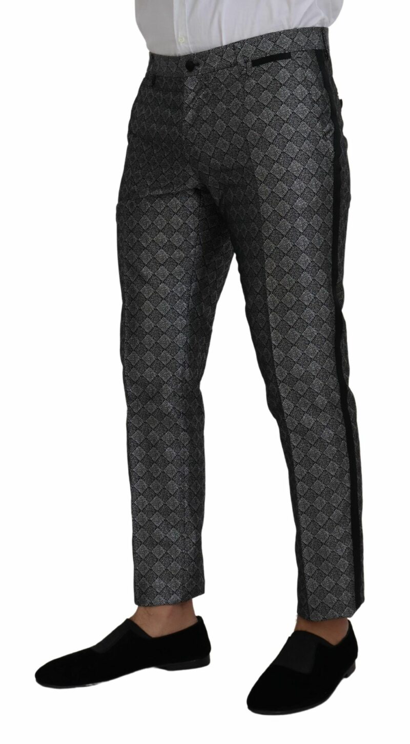 Dolce & Gabbana Elegant Silver Patterned Slim Fit Suit - Image 7
