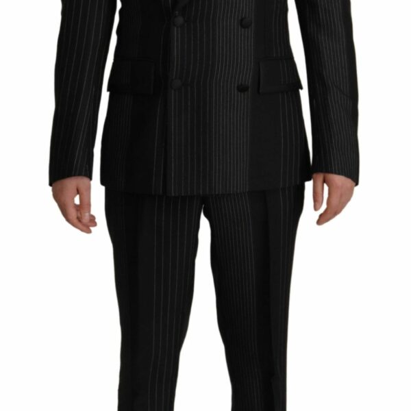 Dolce & Gabbana Elegant Black Striped Slim Fit Two-Piece Suit