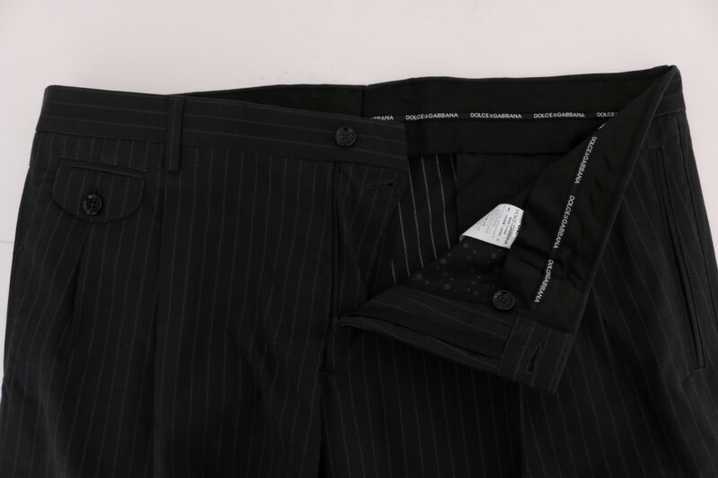 Dolce & Gabbana Elegant Striped Straight Fit Dress Trousers - Image 4