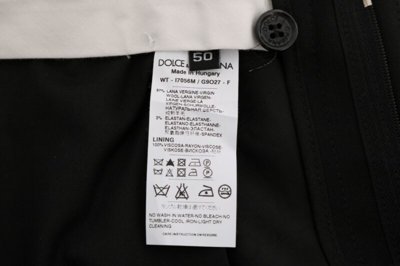 Dolce & Gabbana Elegant Black Striped Straight Fit Dress Pants - Image 6