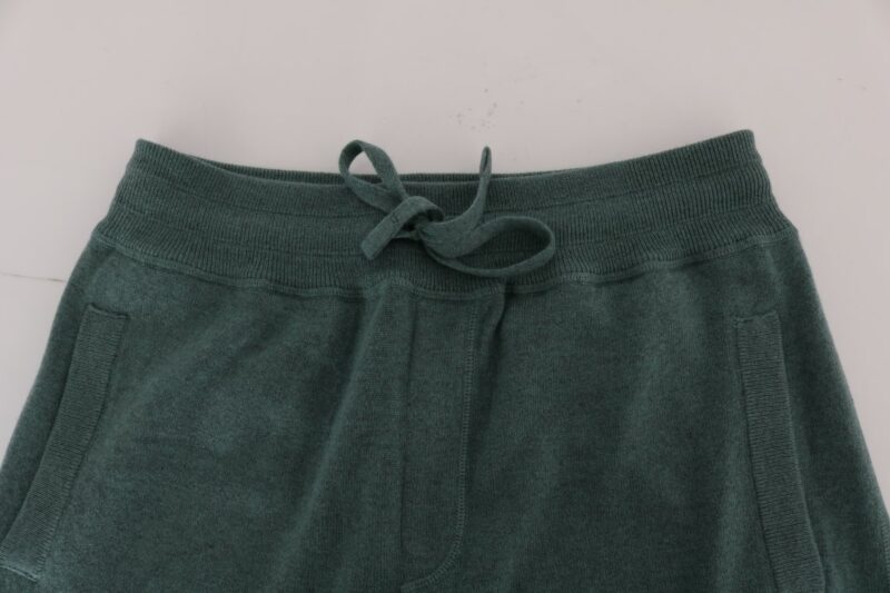 Dolce & Gabbana Elegant Green Cashmere Sport Pants - Image 4