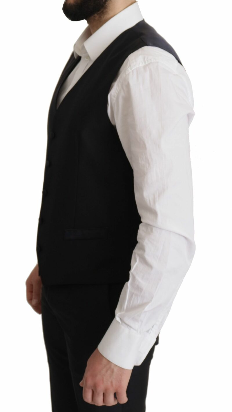 Dolce & Gabbana Elegant Black Three-Piece Wool Blend Suit - Image 7