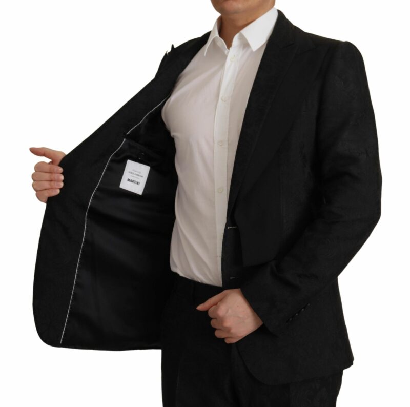Dolce & Gabbana Elegant Black Two-Piece Martini Suit - Image 5