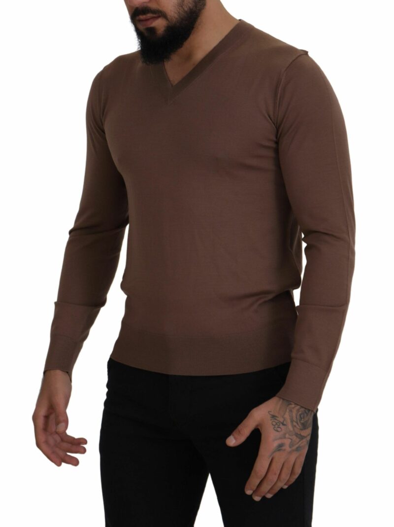 Dolce & Gabbana Elegant Virgin Wool V-Neck Pullover Sweater - Image 2