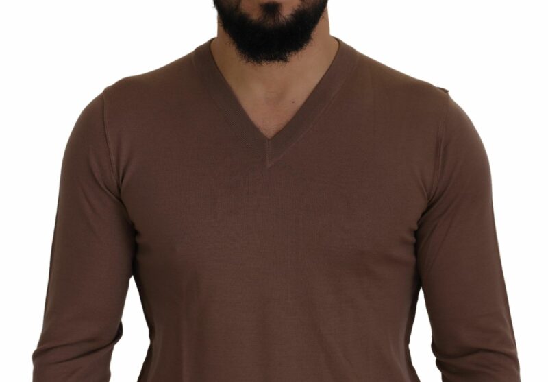 Dolce & Gabbana Elegant Virgin Wool V-Neck Pullover Sweater - Image 4