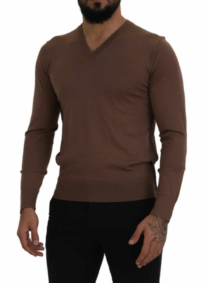 Dolce & Gabbana Elegant Virgin Wool V-Neck Pullover Sweater - Image 5