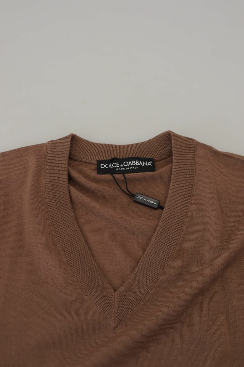 Dolce & Gabbana Elegant Virgin Wool V-Neck Pullover Sweater - Image 8