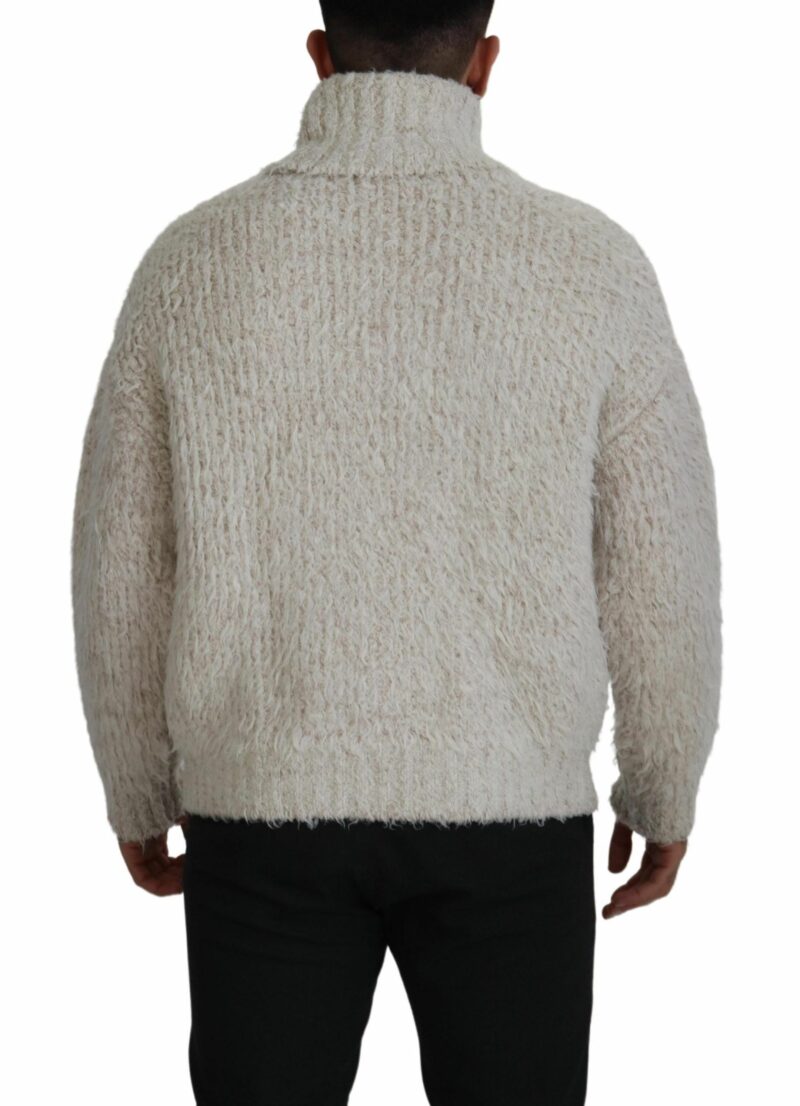 Dolce & Gabbana Elegant Cream Turtleneck Wool Blend Sweater - Image 2