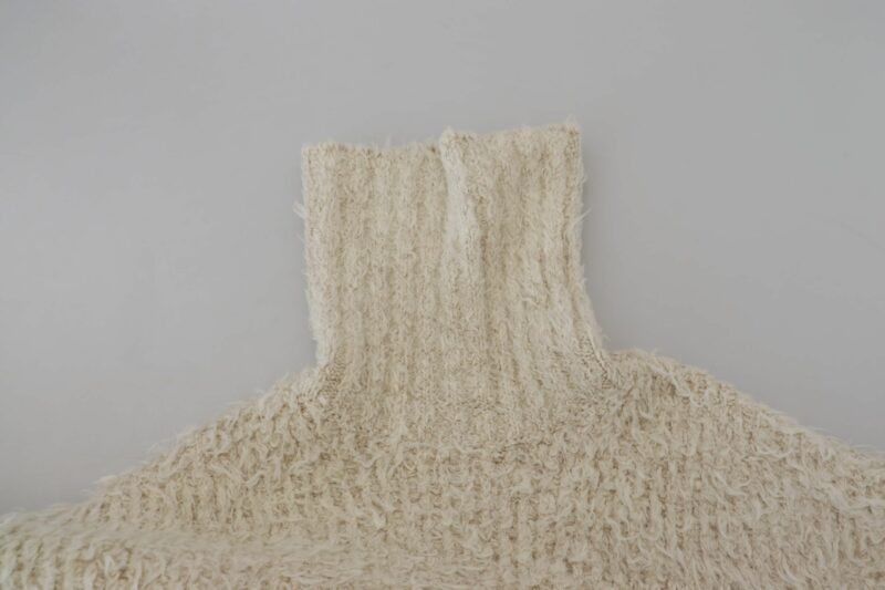 Dolce & Gabbana Elegant Cream Turtleneck Wool Blend Sweater - Image 6