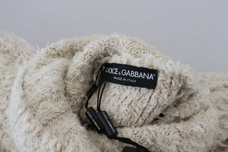 Dolce & Gabbana Elegant Cream Turtleneck Wool Blend Sweater - Image 7