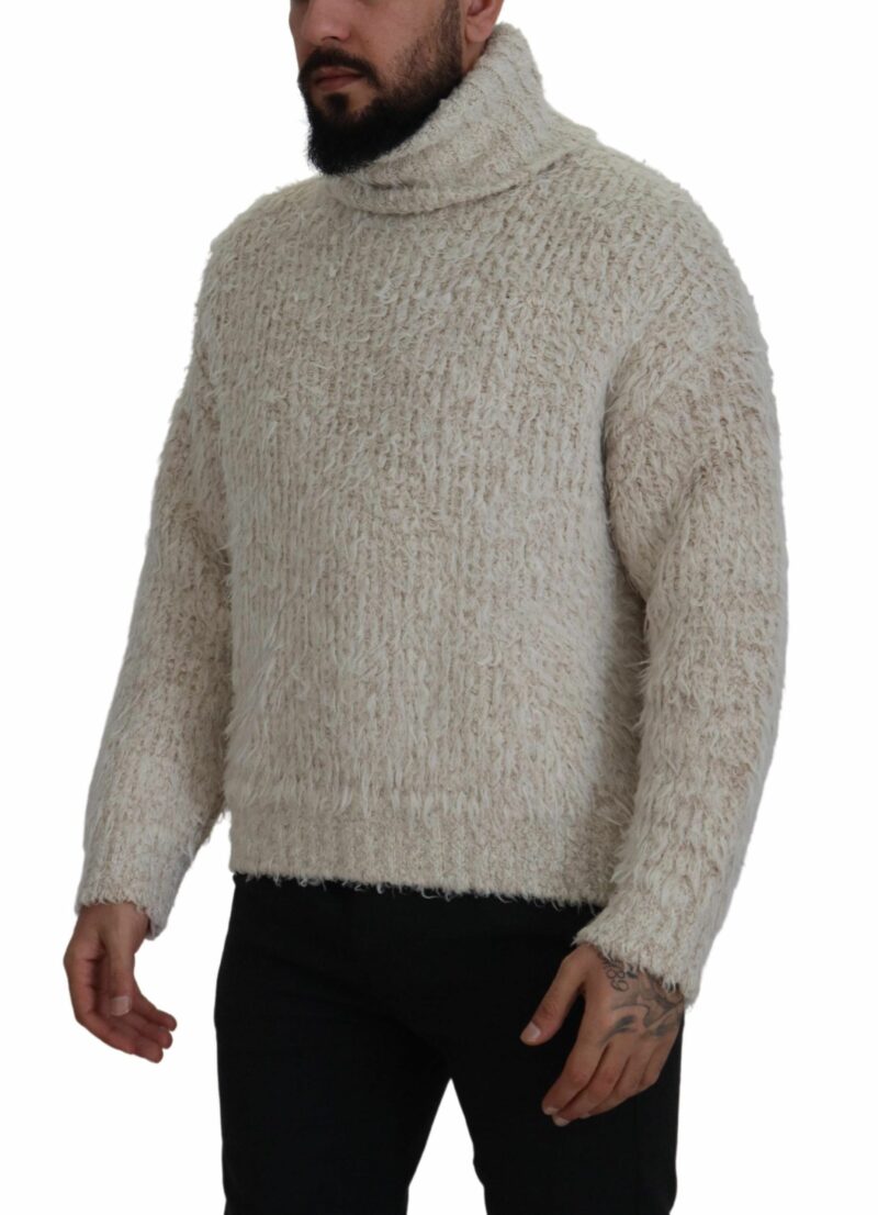 Dolce & Gabbana Elegant Cream Turtleneck Wool Blend Sweater - Image 5