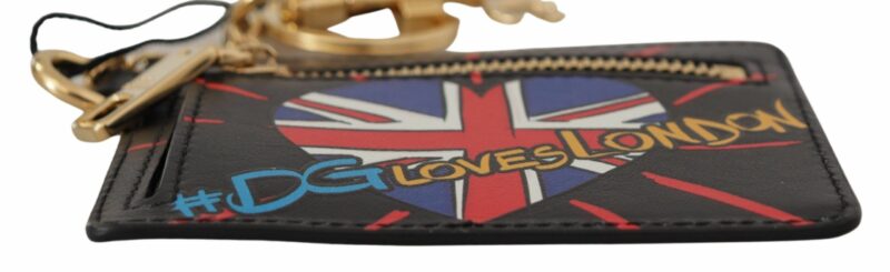 Dolce & Gabbana Elegant Leather Coin Wallet With Keyring - Image 4