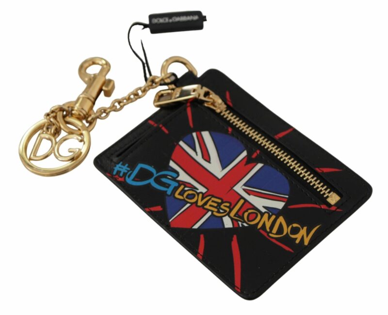 Dolce & Gabbana Elegant Leather Coin Wallet With Keyring - Image 5