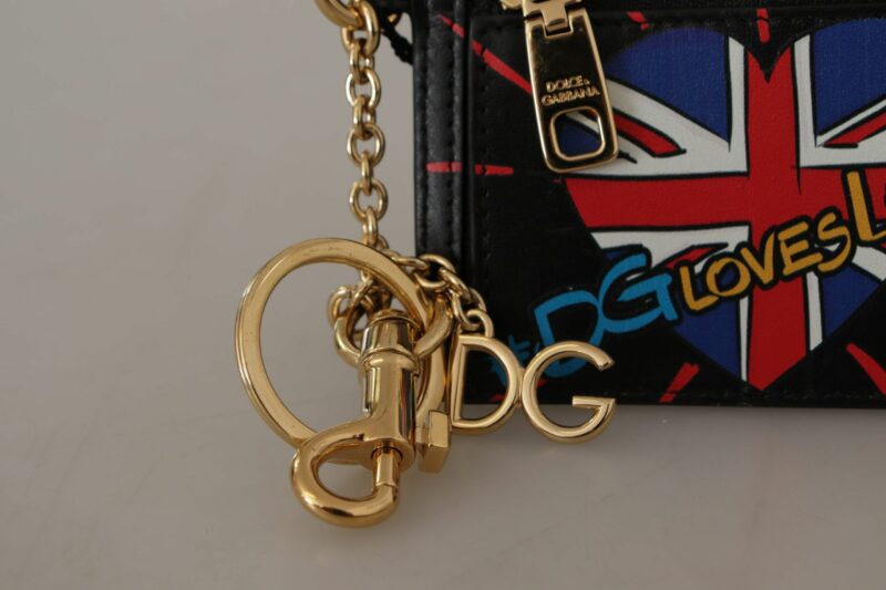 Dolce & Gabbana Elegant Leather Coin Wallet With Keyring - Image 7
