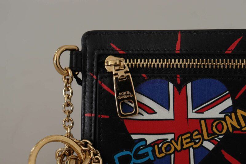 Dolce & Gabbana Elegant Leather Coin Wallet With Keyring - Image 8