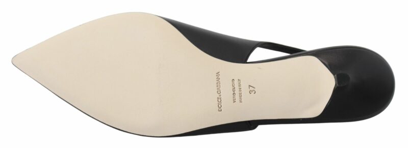 Dolce & Gabbana Elegant Black Leather Slingback Pumps - Image 2