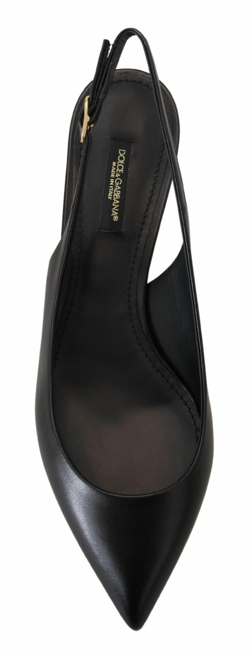 Dolce & Gabbana Elegant Black Leather Slingback Pumps - Image 3