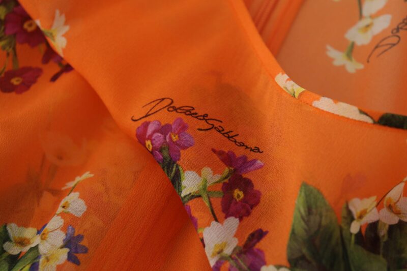 Dolce & Gabbana Elegant Floral Silk Blouse with Back Zipper - Image 5