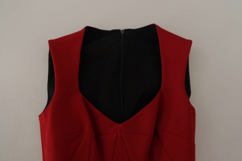 Dolce & Gabbana Elegant Red Bodycon Midi Dress - Image 5