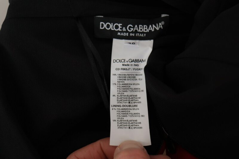 Dolce & Gabbana Elegant Red Bodycon Midi Dress - Image 6