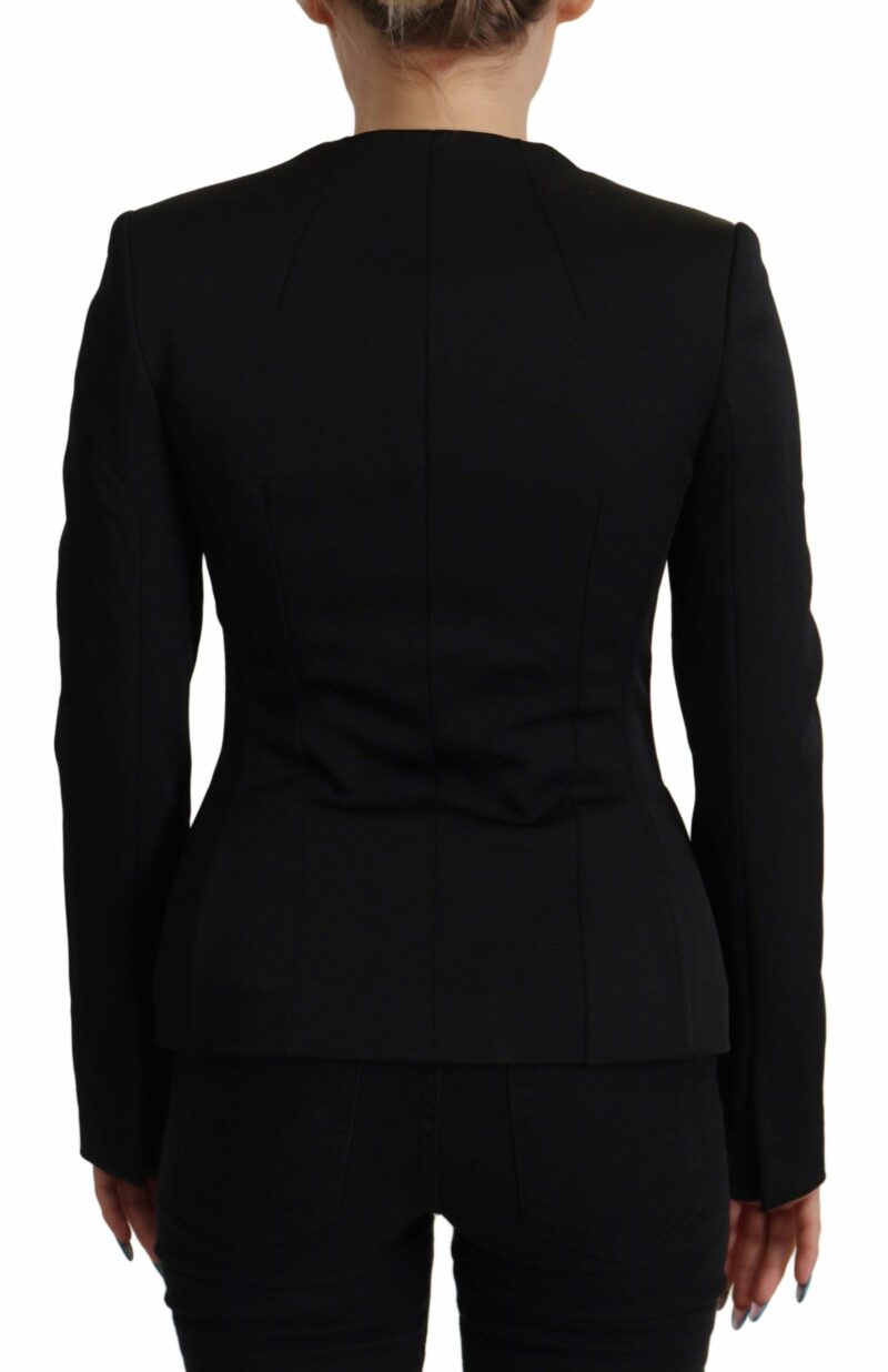 Dolce & Gabbana Sleek Black Snap Jacket with Silk Lining - Image 2
