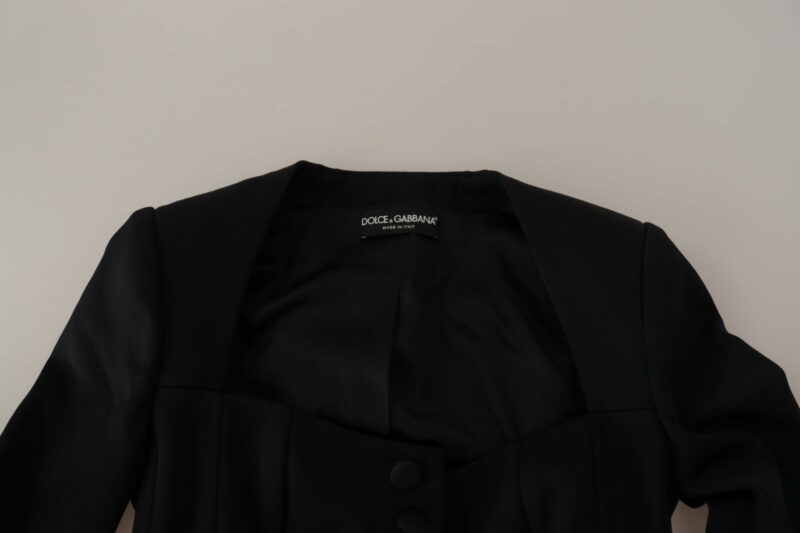 Dolce & Gabbana Sleek Black Snap Jacket with Silk Lining - Image 6