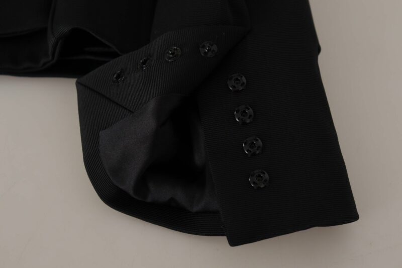 Dolce & Gabbana Sleek Black Snap Jacket with Silk Lining - Image 7