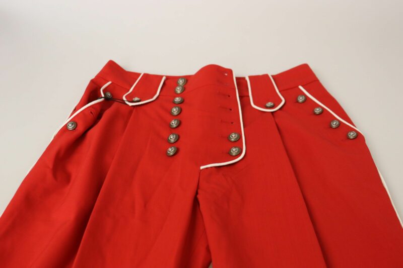 Dolce & Gabbana Elegant Red High-Waist Cropped Pants - Image 4