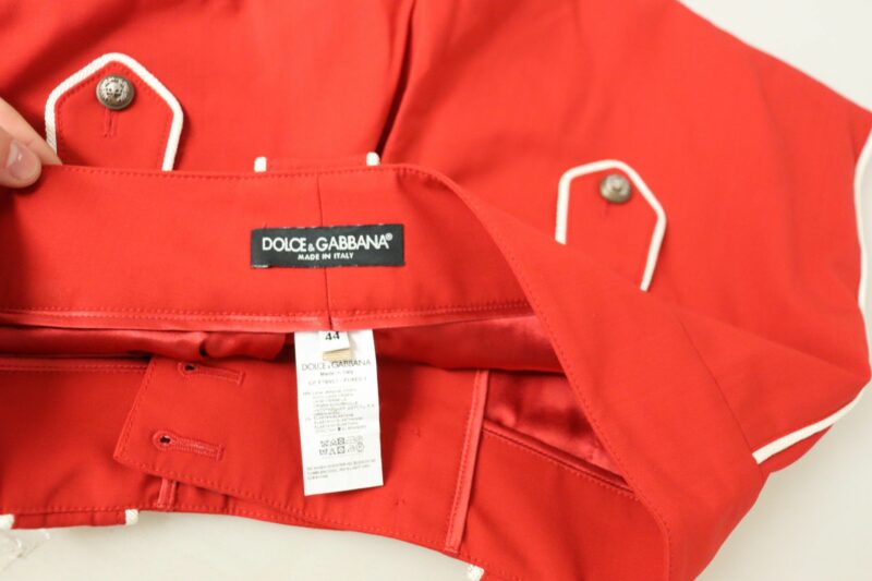 Dolce & Gabbana Elegant Red High-Waist Cropped Pants - Image 6