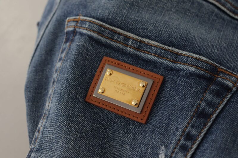 Dolce & Gabbana High Waist Skinny Designer Jeans in Blue - Image 5