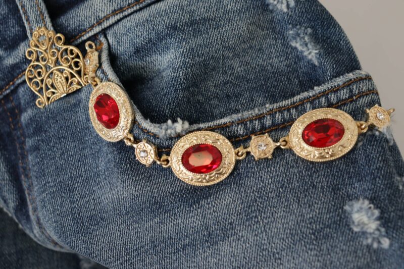 Dolce & Gabbana High Waist Skinny Designer Jeans in Blue - Image 6
