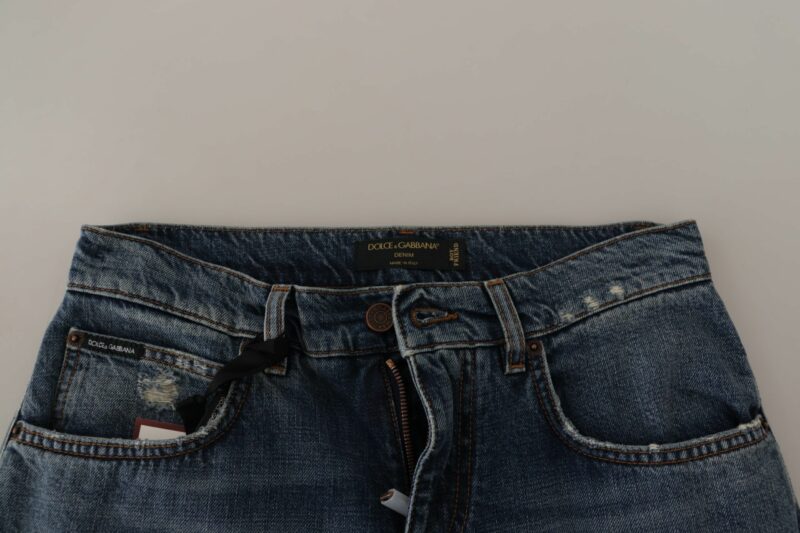 Dolce & Gabbana Chic Boyfriend Cut Mid Waist Denim Jeans - Image 3