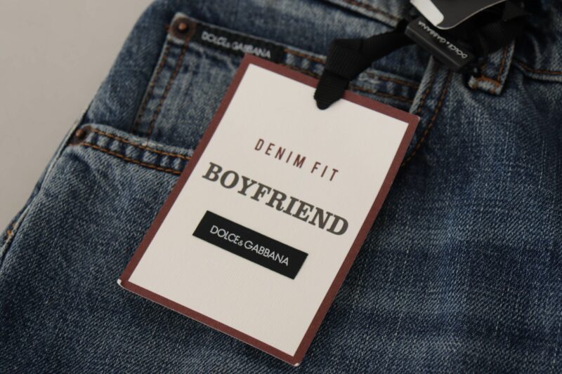 Dolce & Gabbana Chic Boyfriend Cut Mid Waist Denim Jeans - Image 7